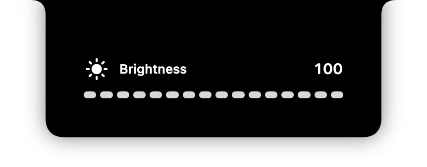 NotchMore brightness HUD showing the current display brightness