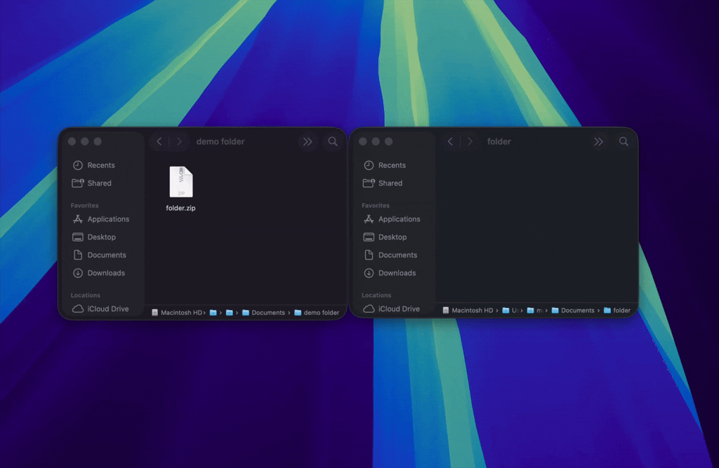 Cutting and pasting a file between Finder windows with keyboard shortcuts