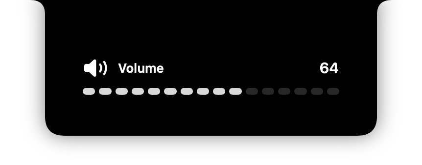 NotchMore volume HUD showing the current volume level